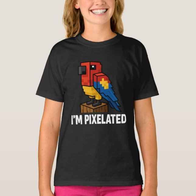 Blocker Jungle Parrot Pixel Parrot Pixel Art T-Shirt (Vorderseite)