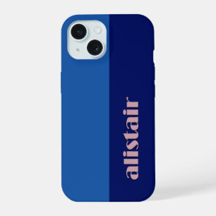 Blockfarben mit Personalisierung iPhone 15 Hülle