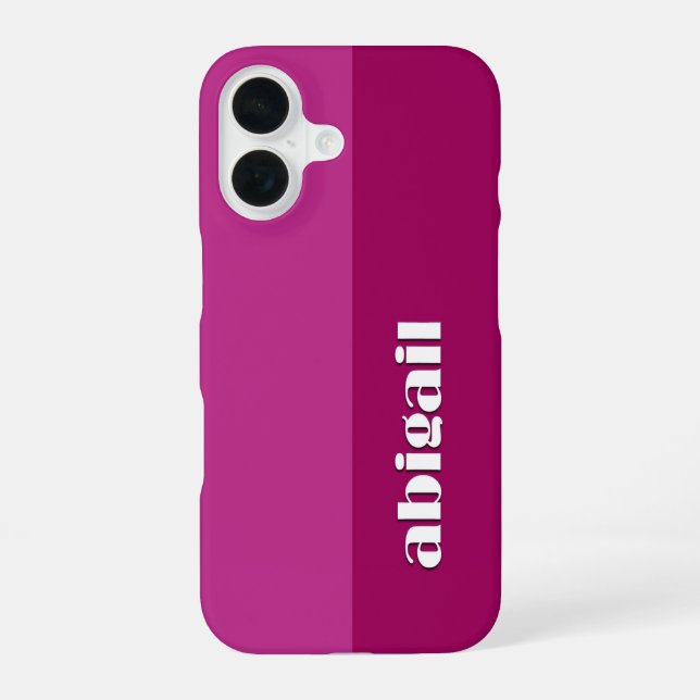Blockfarben mit Personalisierung iPhone 16 Hülle (Rückseite)