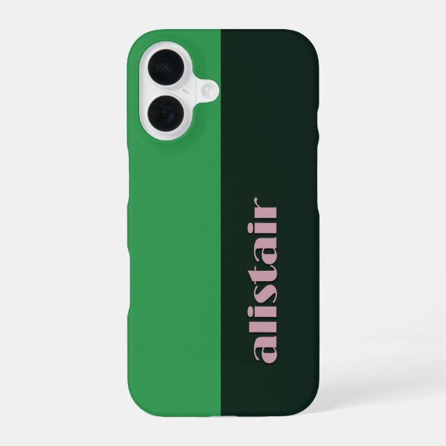 Blockfarben mit Personalisierung iPhone 16 Hülle (Rückseite)