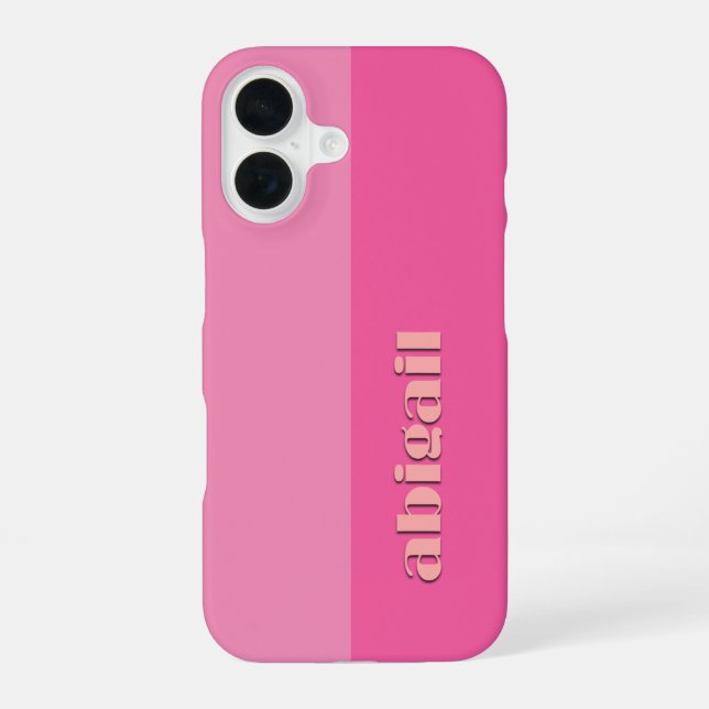 Blockfarben mit Personalisierung iPhone 16 Hülle (Rückseite)