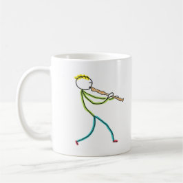 Blockflötenspielender Strichmännchen Kaffeetasse