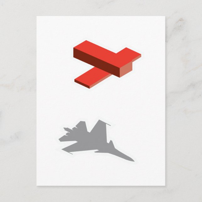 Blockflugzeug Postkarte (Vorderseite)