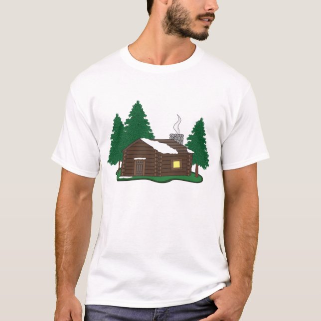 Blockhaus im Holz T-Shirt (Vorderseite)