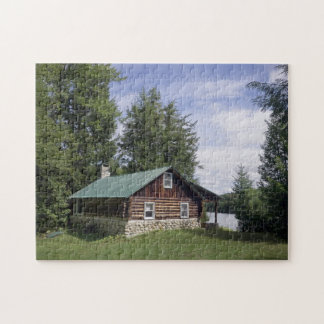 Blockhaus in den Kiefern Puzzle