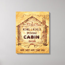 Blockhütte Personalisierte Imitate Holz Leinwanddruck