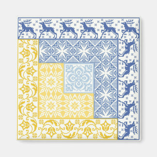 Blockhütte Winter Magnet