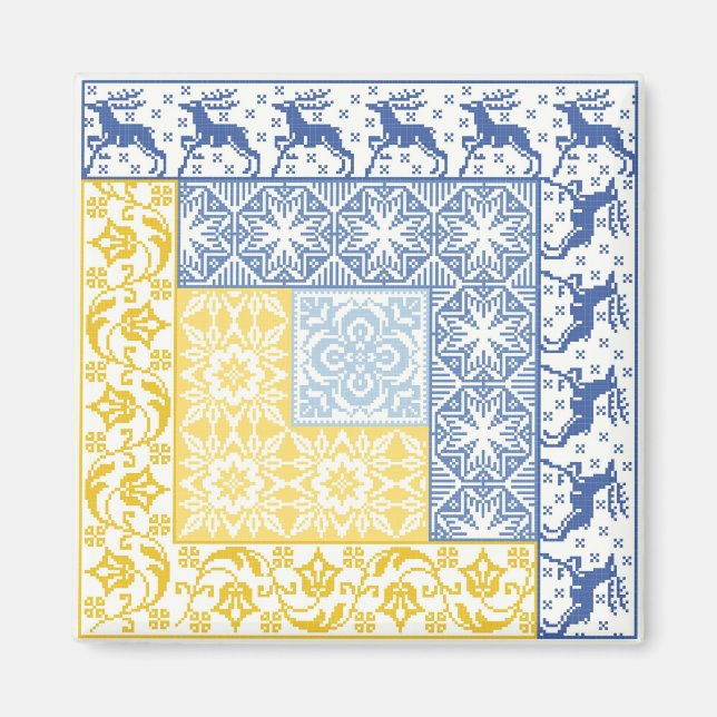 Blockhütte Winter Magnet (Vorne)