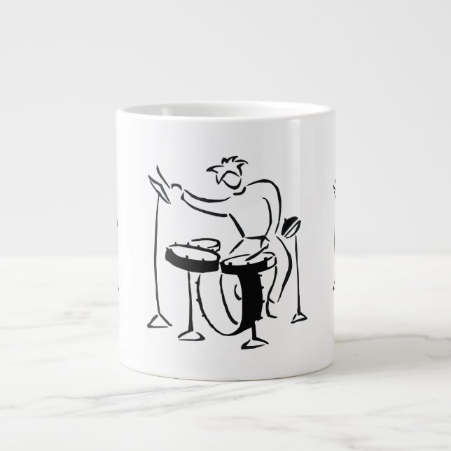 BlockierSetschlagzeuger abstrakter Jumbo-Tasse (Vorderseite)