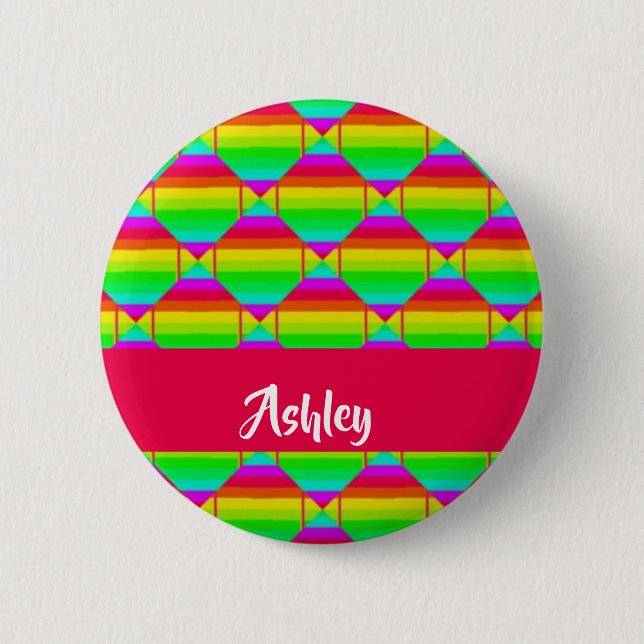 Blockierte, helle Regenbogenformen Button (Vorderseite)