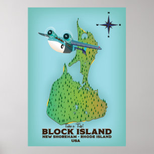 Blockinsel New Shoreha, Insel Rhode Poster
