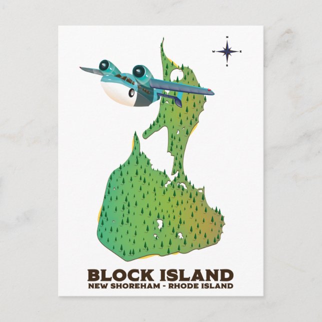 Blockinsel New Shoreha, Insel Rhode Postkarte (Vorderseite)