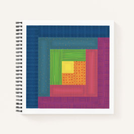 Blockkabine Quilt Square Notebook Notizbuch