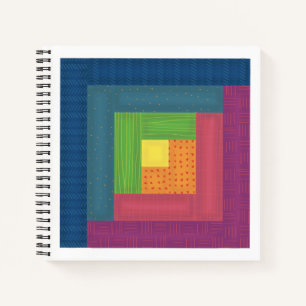 Blockkabine Quilt Square Notebook Notizbuch