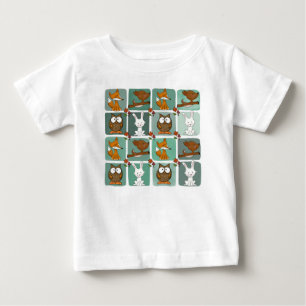 Blockmuster für Waldtiere Baby T-shirt