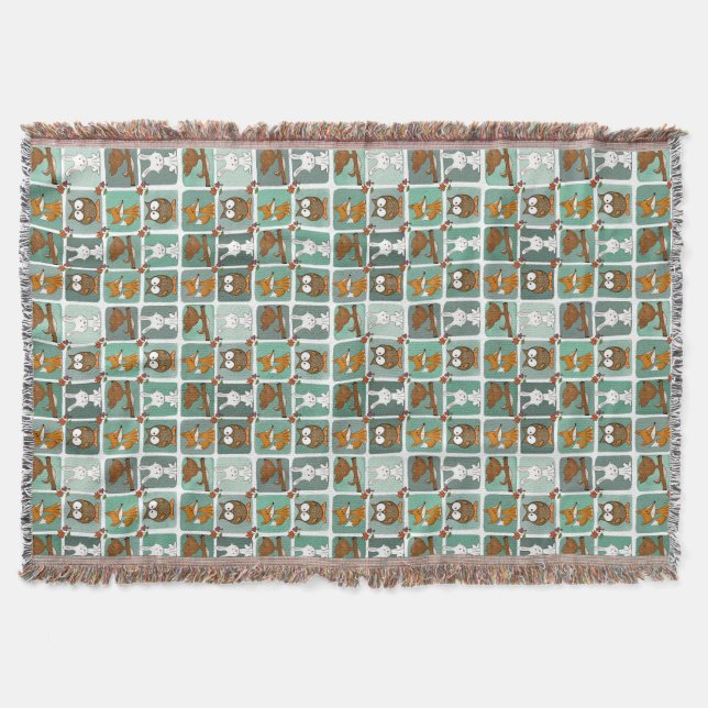 Blockmuster für Waldtiere Decke (Vorderseite)