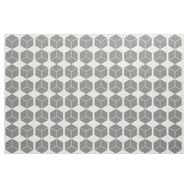 Blockmuster - Grau auf Weiß Stoff (Yard (91,4 cm))