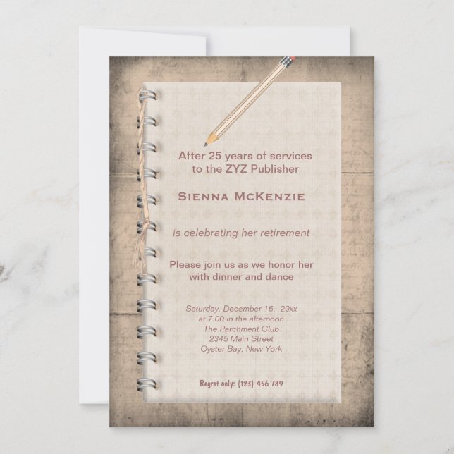 Blocknotiz - Rückgabe Einladung (Vorderseite)