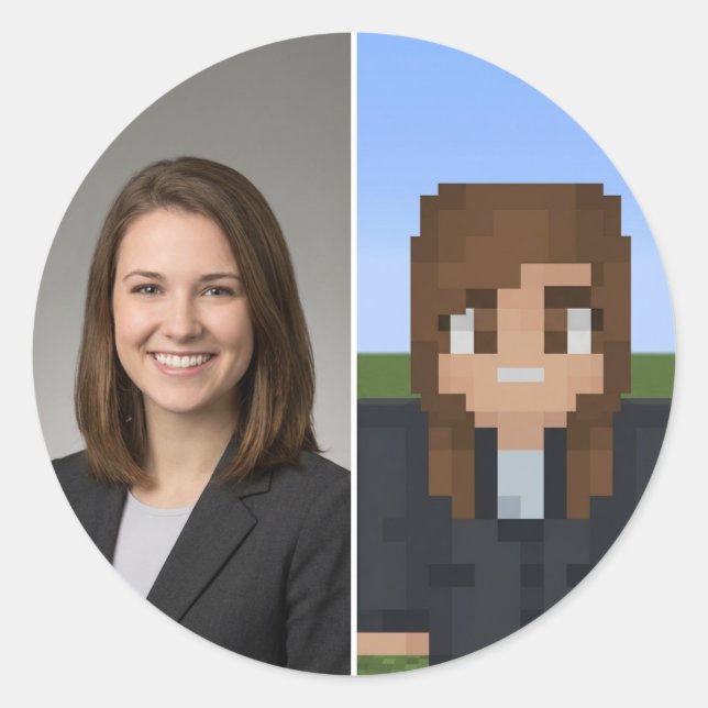 BlockPix Minecraft Charakter Aufkleber (Vorderseite)