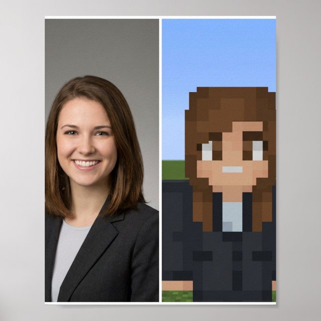 BlockPix Minecraft Charakter Poster (Vorne)