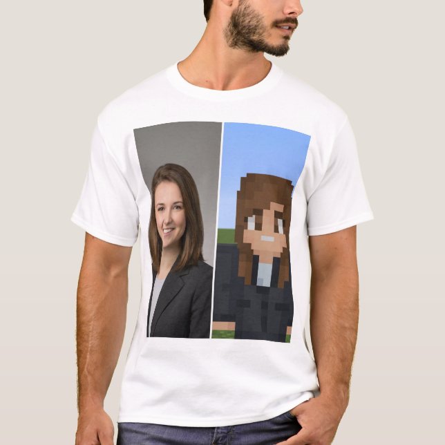 BlockPix Minecraft Charakter T-Shirt (Vorderseite)