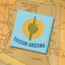 Blockprint-Stil Tucson Arizona Saguaro-Kaktus