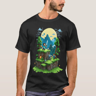 BlockQuest Adventures - Pixel Art Gamer T - Shirt