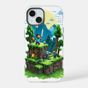 BlockQuest Adventures - Pixel Art iPhone 15 Fall Hülle