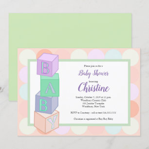 Blocks Baby Shower Einladung