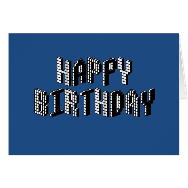 Blocks Happy Birthday (Blau) (Vorderseite (Horizontal))