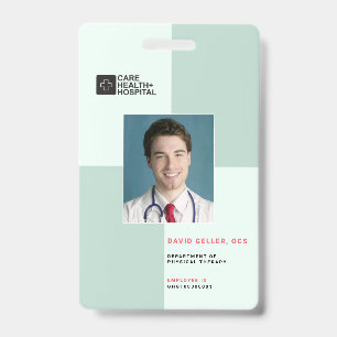 Blocks Medical Staff ID + Barcode Vertikal Ausweis