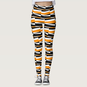 Blocksäulen und gelbe Balken symmetrisch Leggings