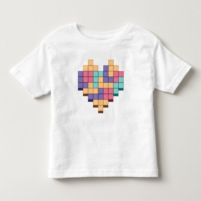 Blockspiel Herzschrittstil Kleinkind T-shirt (Vorderseite)