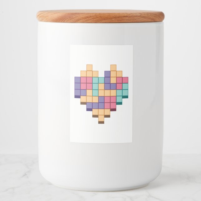 Blockspiel Herzschrittstil Lebensmitteletikett (Vorderseite)