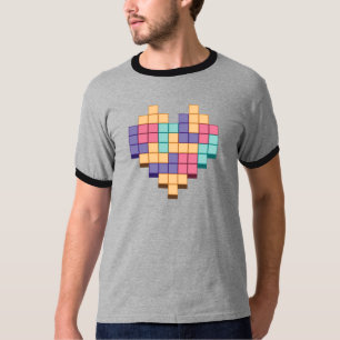 Blockspiel Herzschrittstil T-Shirt