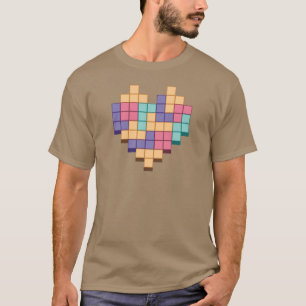 Blockspiel Herzschrittstil T-Shirt