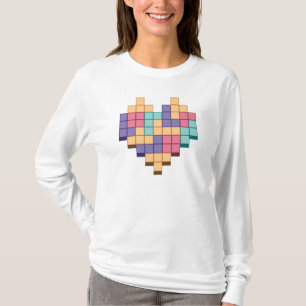Blockspiel Herzschrittstil T-Shirt