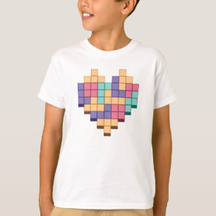 Blockspiel Herzschrittstil T-Shirt