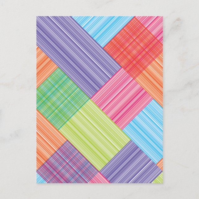 Blockstreifen abstrakt postkarte (Vorderseite)