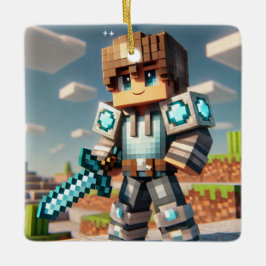 Blockstyle Dark Dragon Diamond Sword Keramikornament