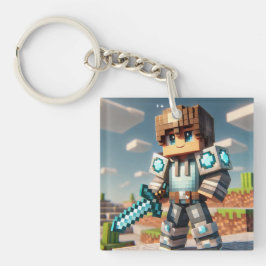 Blockstyle Dark Dragon Diamond Sword Schlüsselanhänger