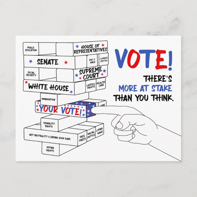 Blockturm bei Wahlen Mehr zum Fortschritt Postkarte (Vorderseite)