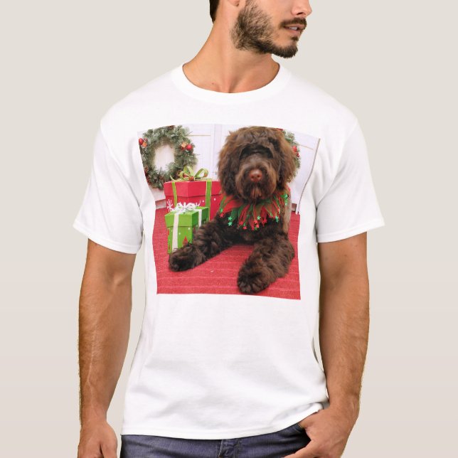 Blockwagen - portugiesischer Wasser-Hund T-Shirt (Vorderseite)