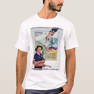 Blockwinden und Holzfäller unterstützen die T-Shirt