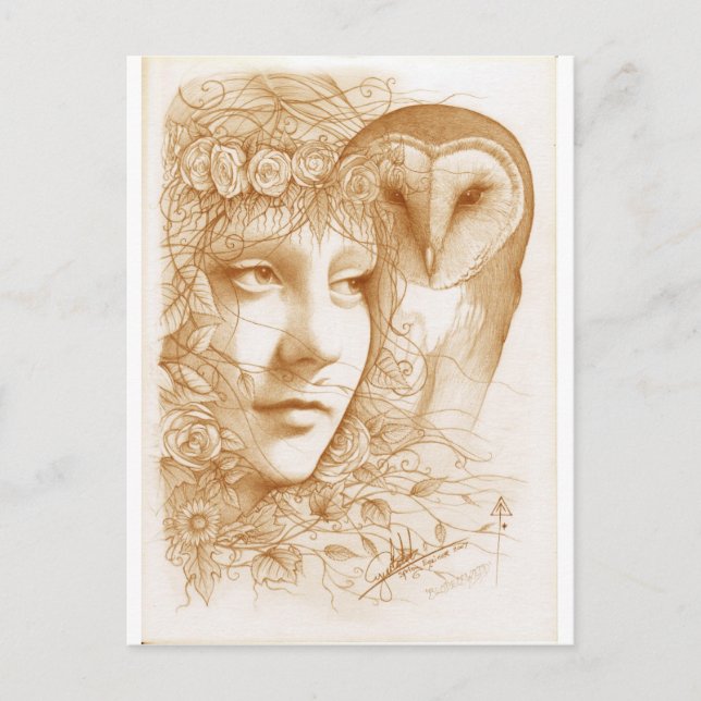 Blodeuwedd Postkarte (Vorderseite)