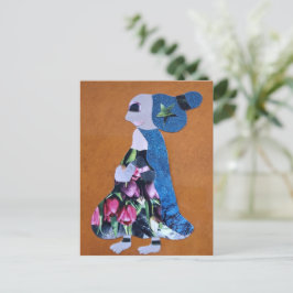 Bloemen vrouw wenst je fijne grootoudersdag postkarte