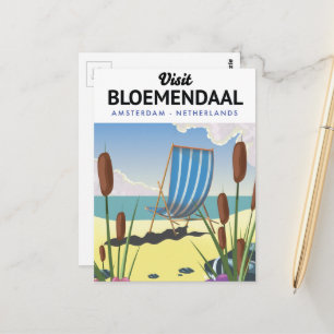 Bloemendaal Amsterdam Reiseplakat Postkarte