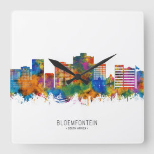 Bloemfontein Südafrika Skyline Quadratische Wanduhr