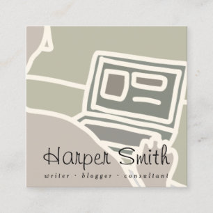 Blogger für Notebook-Computer Quadratische Visitenkarte
