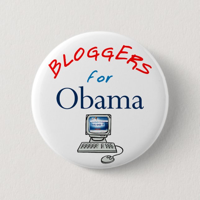 Bloggers für Obama-Knopf Button (Vorderseite)